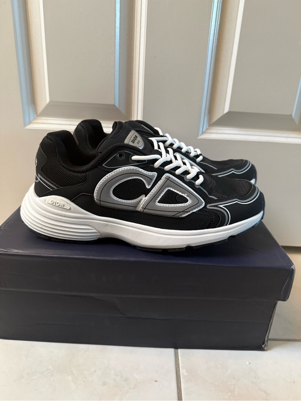 Dior Black and White Chunky Runner Sneaker